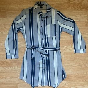 Women’s Shirt Dress | Blue Striped | Size Large